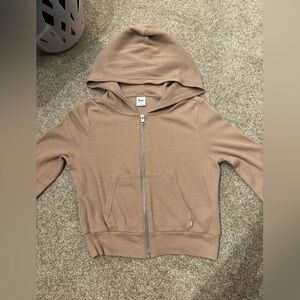 Aritzia waffle cropped zip up